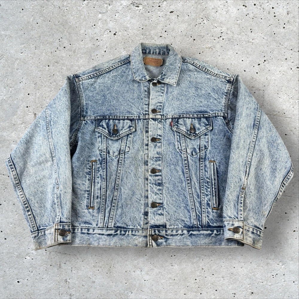 Vintage Levis Denim Jacket Mens Large Acid Wash Type 3 Trucker USA 70507 0219